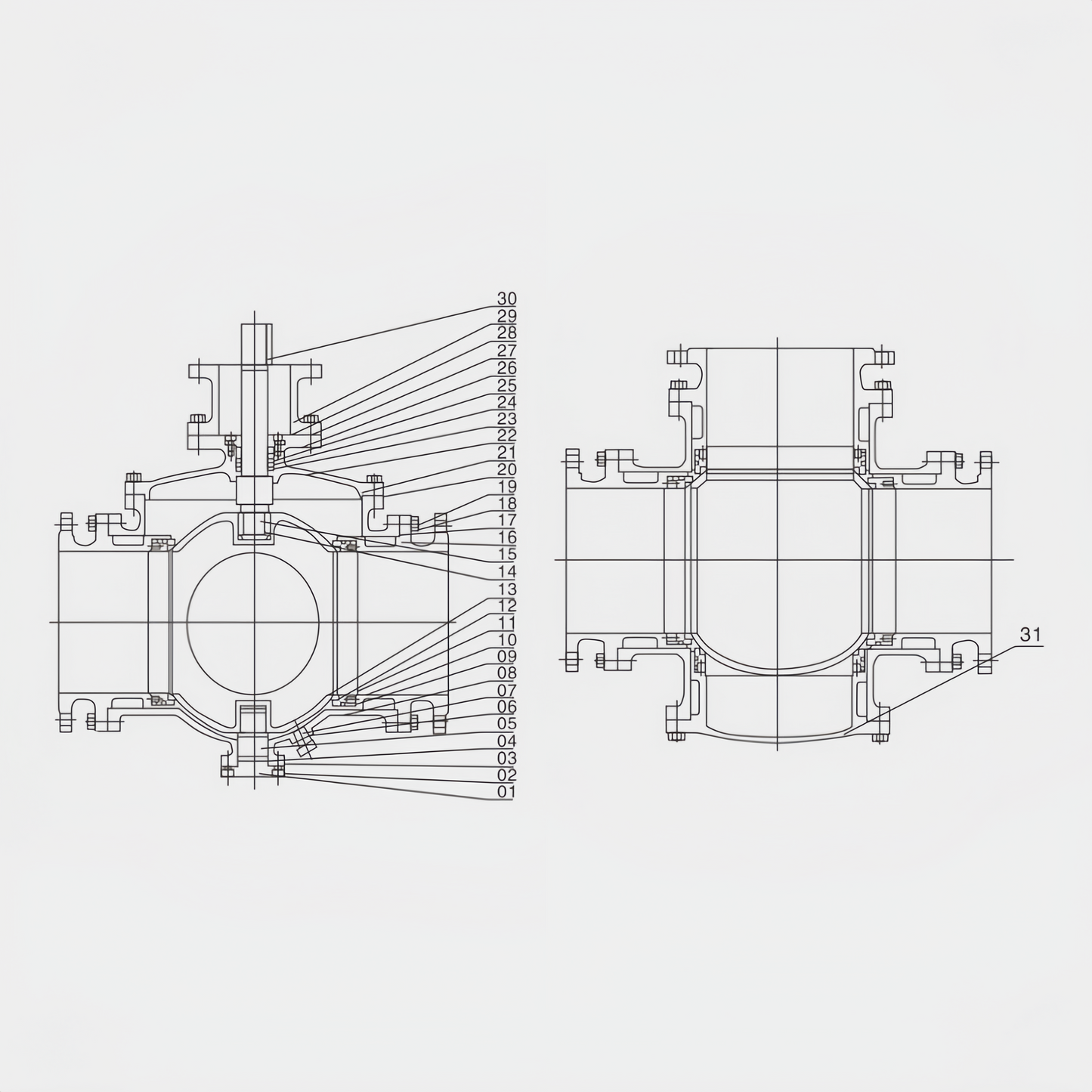 OUWEI THREE-WAY FOUR SEAL BALL VALVE