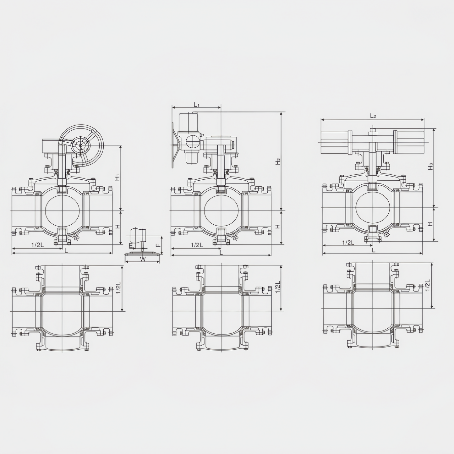 OUWEI THREE-WAY FOUR SEAL BALL VALVE