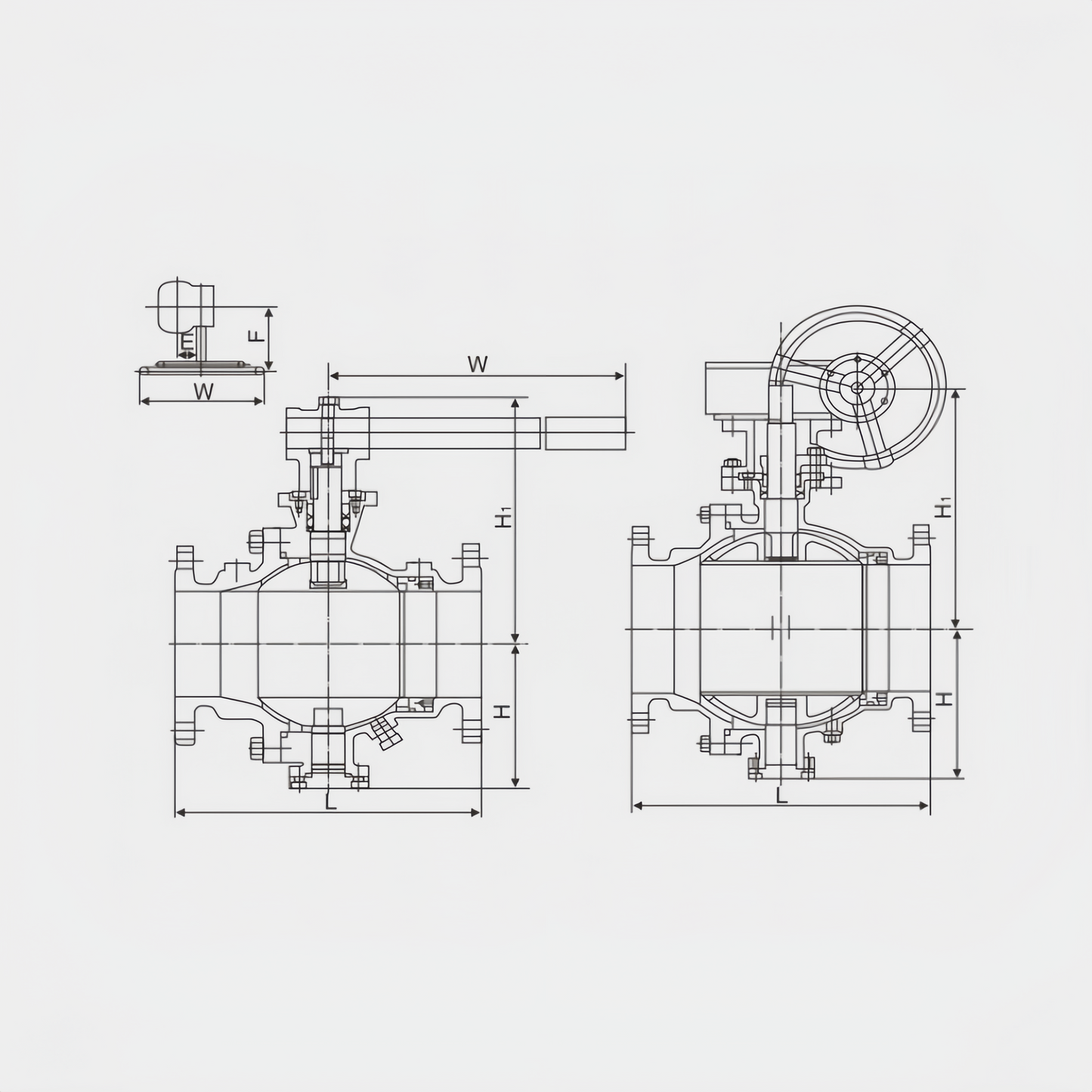 OUWEI DISCHARGING GRAY TRUNNION MOUNTED BALL VALVE