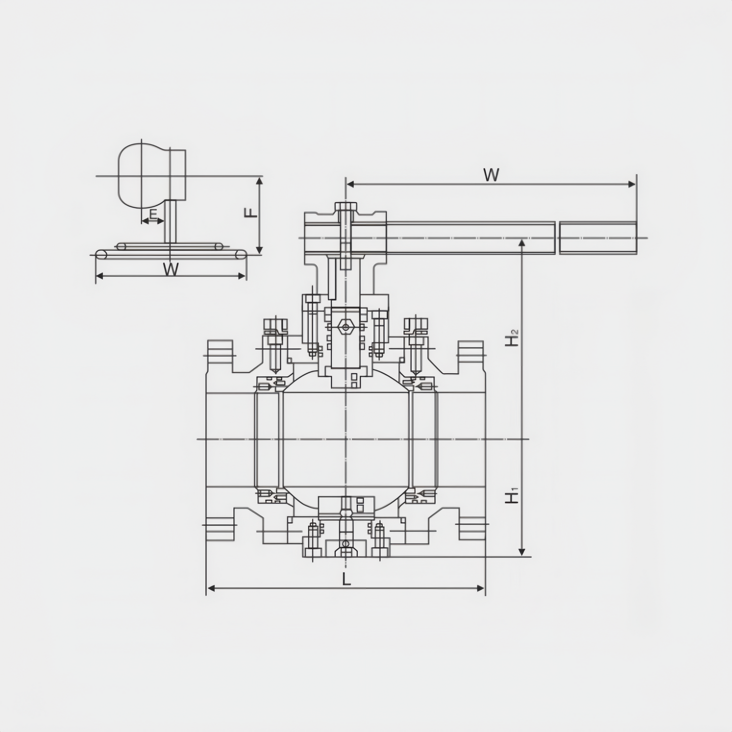 OUWEI  API THREE CHIP FORGED STEEL TRUNNION MOUNTED BALL VALVE