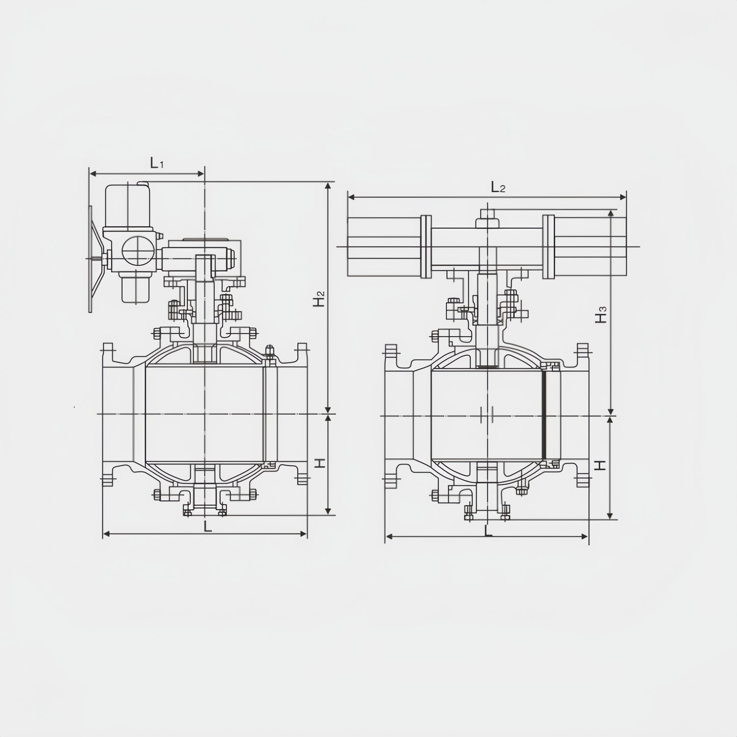 OUWEI DISCHARGING GRAY TRUNNION MOUNTED BALL VALVE