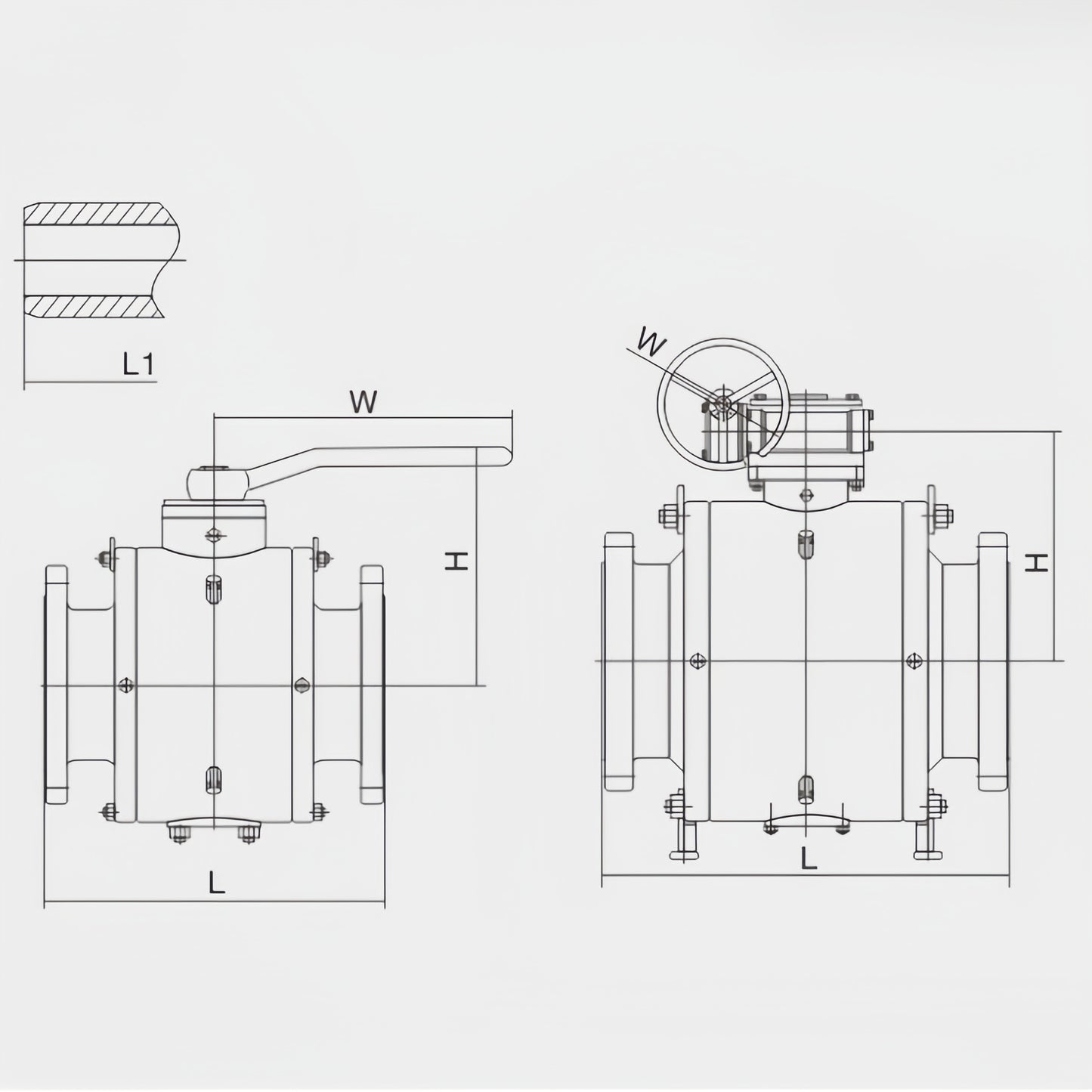 OUWEI WEAR-RESISTANT BALL VALVE  PN1.6MPa PN2.5MPa PN4.0MPa PN6.4MPa PN10MPa PN15MPa PN25MPa PN42MPa